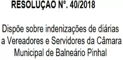 Resolução  nº 40/2018 - Diárias
